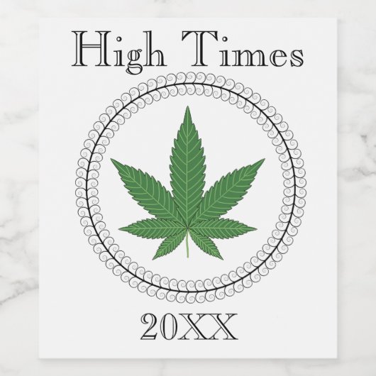 Weed Leaf Tree Trim, speciaal aangepast Wijn Etiket (Enkel label)