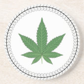 Weed Leaf Tree Trim, speciaal aangepast Zandsteen Onderzetter (Voorkant)