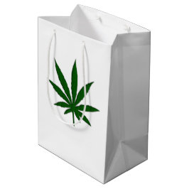Weed Leaf White Bag Medium Cadeauzakje