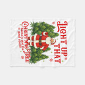 Weed Lover Smoking Light Up Christmas Tree Fleece Deken (Voorkant (Horizontaal))