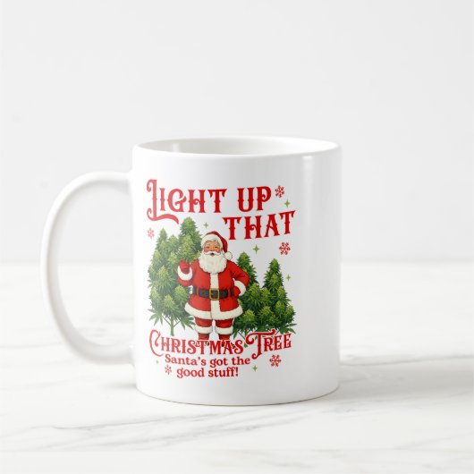Weed Lover Smoking Light Up Christmas Tree  Koffiemok (Links)