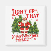 Weed Lover Smoking Light Up Christmas Tree  Magneet (Voorkant)