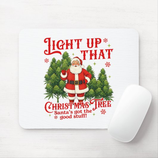Weed Lover Smoking Light Up Christmas Tree  Muismat (Met muis)