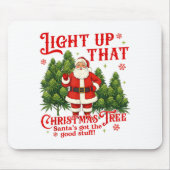 Weed Lover Smoking Light Up Christmas Tree  Muismat (Voorkant)