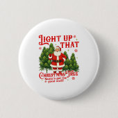 Weed Lover Smoking Light Up Christmas Tree  Ronde Button 5,7 Cm (Voorkant)