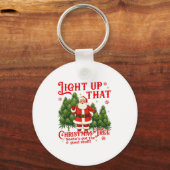 Weed Lover Smoking Light Up Christmas Tree Sleutelhanger (Voorkant)