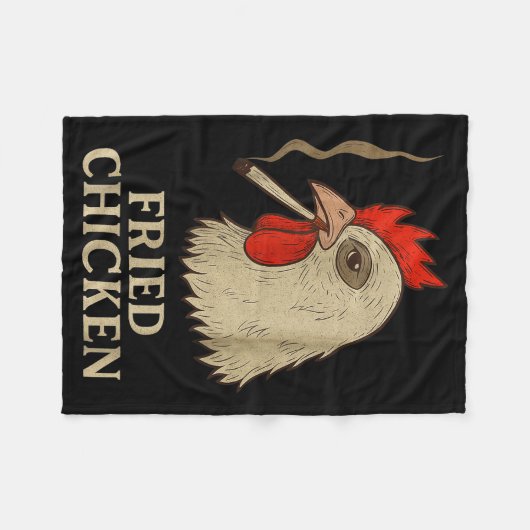 Weed Meme Funny Fried Chicken Smoking Fleece Deken (Voorkant (Horizontaal))