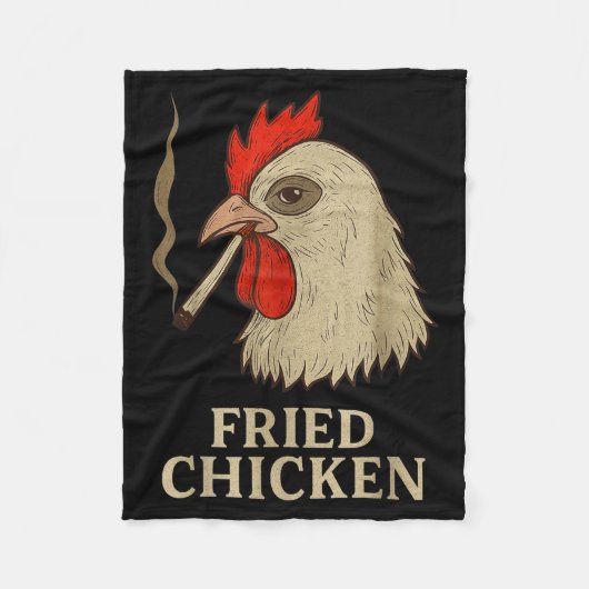 Weed Meme Funny Fried Chicken Smoking  Fleece Deken (Voorkant)