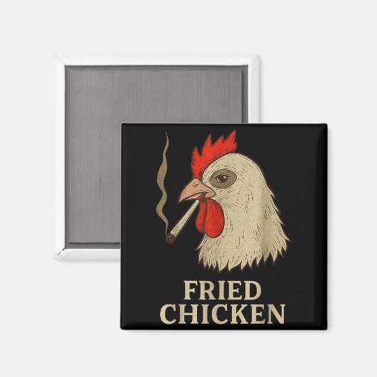 Weed Meme Funny Fried Chicken Smoking  Magneet (Voorkant / Achterkant)