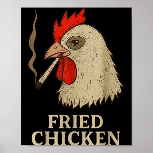 Weed Meme Funny Fried Chicken Smoking  Poster (Voorkant)