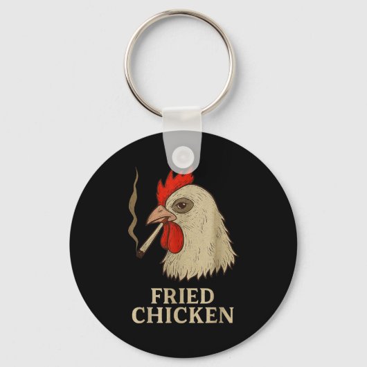 Weed Meme Funny Fried Chicken Smoking  Sleutelhanger (Voorkant)