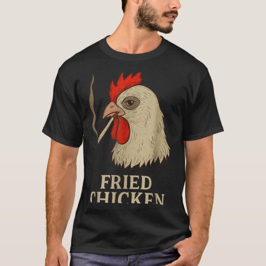 Weed Meme Funny Fried Chicken Smoking T-shirt (Voorkant)