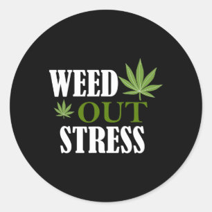 Weed Out Stress Mental Health Awareness Ronde Sticker