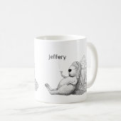 Weed Smoking Relaxy Beaver Funny Custom Name  Koffiemok (Voorkant rechts)