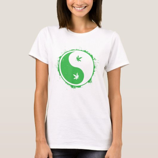 Weed Yin Yang T-shirt (Voorkant)