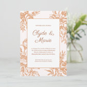 Weedding Fall Invitation Nude  Kaart (Staand voorkant)