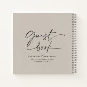 Weeding gastenboek grijs beige minimaal modern notitieboek (Achterkant)