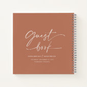 Weeding gastenboek terracotta minimaal modern notitieboek (Achterkant)