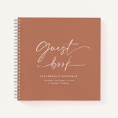 Weeding gastenboek terracotta minimaal modern notitieboek (Voorkant)