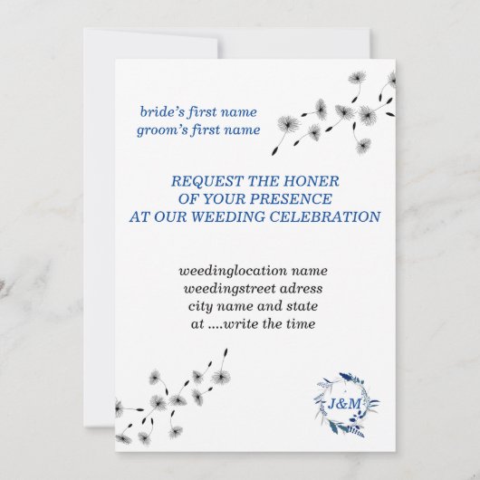 Weeding Invitation, 5 x 7 inch, Matte, Stan Simple Kaart (Achterkant)
