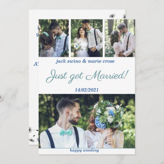 Weeding Invitation, 5 x 7 inch, Matte, Stan Simple Kaart (Voorkant / Achterkant)