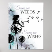 Weeds en gewas ~ Fairy en Dandelion Poster (Voorkant)