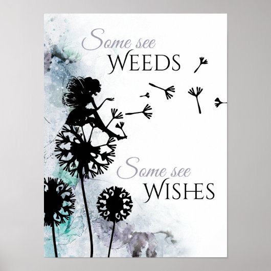 Weeds en gewas ~ Fairy en Dandelion Poster (Voorkant)