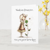 Weeds - Vriendschapsdier Kaart (Gele Bloem)