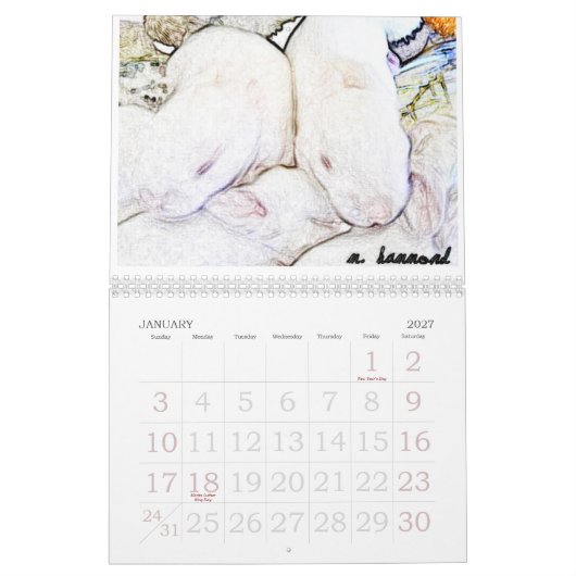 Weedscapes Bunny 2011 Agenda Kalender (Jan 2027)