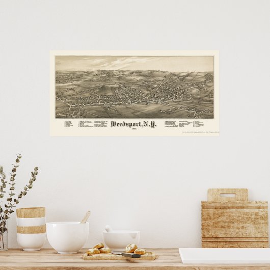 Weedsport, NY Panoramic Map - 1885 Poster (Keuken)