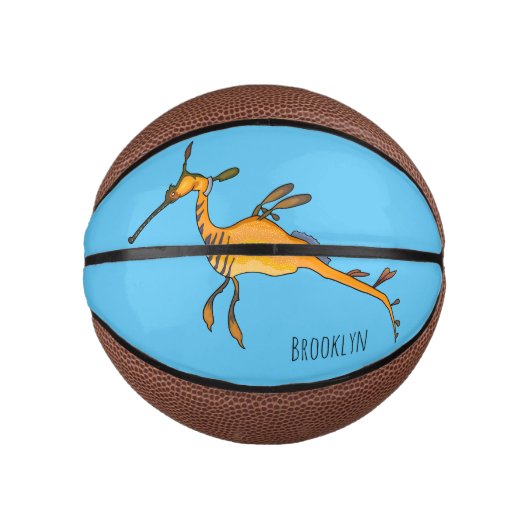 Weedy seadragon cartoon illustratie basketbal (Voorkant)