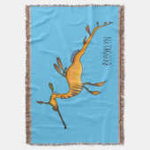 Weedy seadragon cartoon illustratie deken (Voorkant Verticaal)
