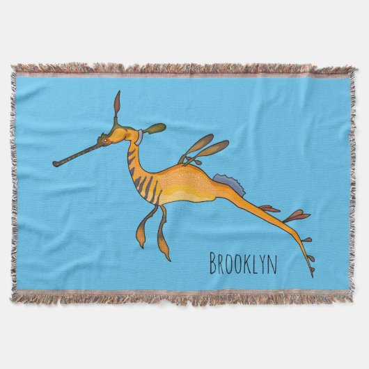 Weedy seadragon cartoon illustratie deken (Voorkant)