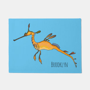 Weedy seadragon cartoon illustratie deurmat