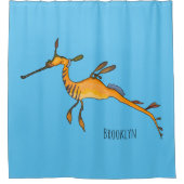 Weedy seadragon cartoon illustratie douchegordijn (Voorkant)