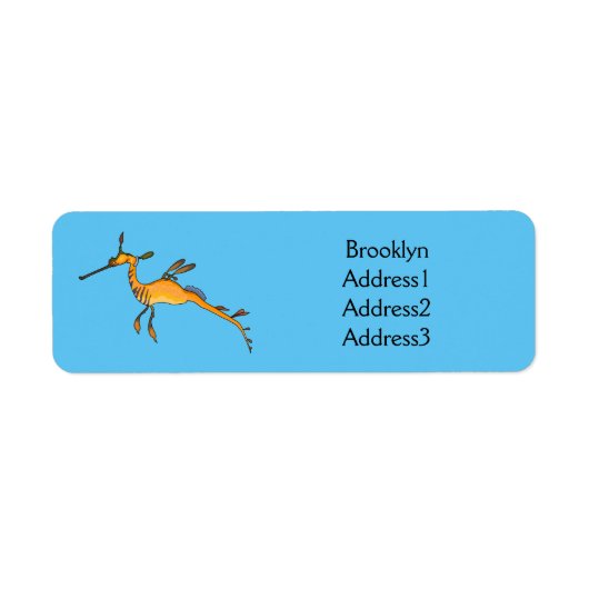 Weedy seadragon cartoon illustratie etiket (Voorkant)