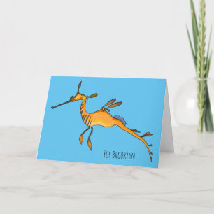 Weedy seadragon cartoon illustratie kaart
