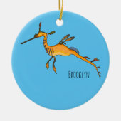 Weedy seadragon cartoon illustratie keramisch ornament (Voorkant)