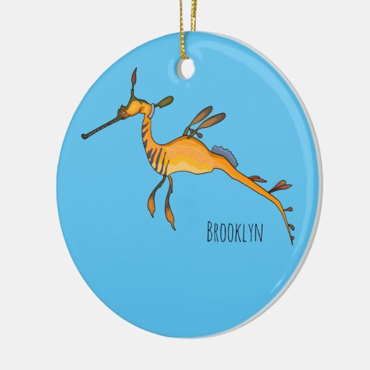 Weedy seadragon cartoon illustratie keramisch ornament (Links)