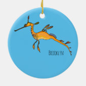 Weedy seadragon cartoon illustratie keramisch ornament (Achterkant)