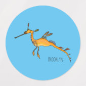 Weedy seadragon cartoon illustratie labels (Design 1)