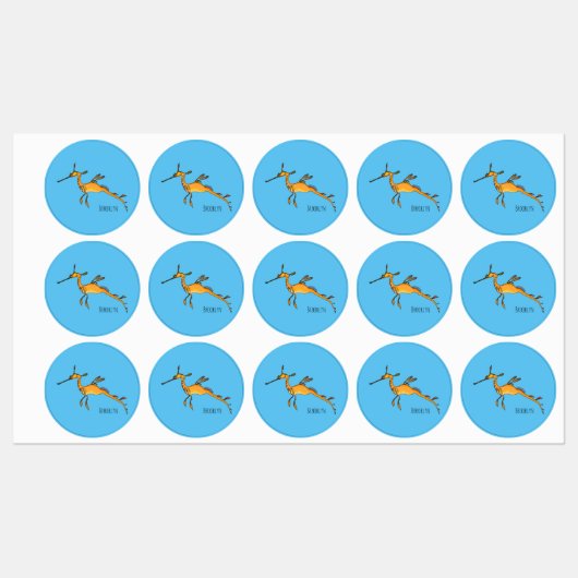 Weedy seadragon cartoon illustratie labels (Vel)
