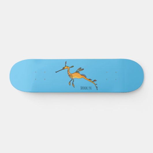 Weedy seadragon cartoon illustratie persoonlijk skateboard (Horizontaal)