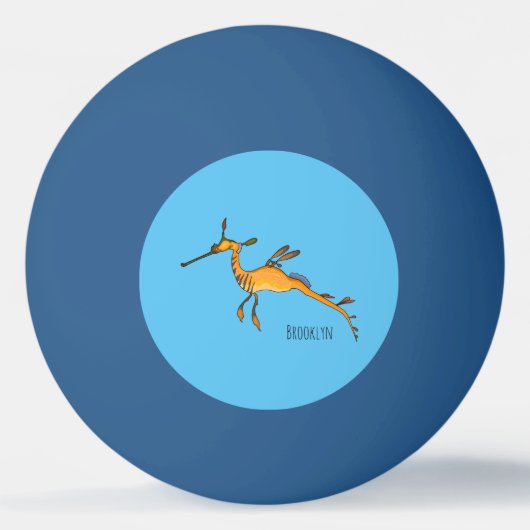 Weedy seadragon cartoon illustratie pingpongbal (Voorkant)