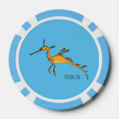 Weedy seadragon cartoon illustratie poker chips (Achterkant)