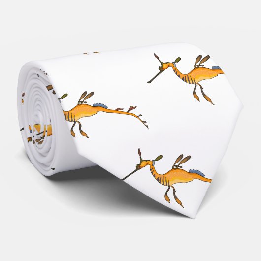 Weedy seadragon cartoon illustratie stropdas (Opgerold)