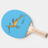 Weedy seadragon cartoon illustratie tafeltennisbatje (Zijkant)