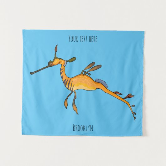 Weedy seadragon cartoon illustratie wandkleed (Voorkant (horizontaal))