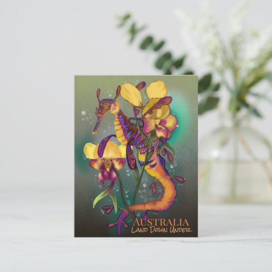 Weedy Seadragon met Orchids Briefkaart (Staand voorkant)