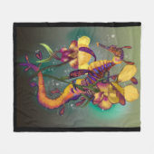 Weedy Seadragon met Orchids Fleece Deken (Voorkant (Horizontaal))